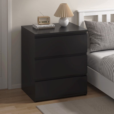 (Set Of 2)3 Drawer Dresser, Small Dresser For Closet, Wooden Nightstand For Bedroom, Chest Of Drawers Side Table Storage Cabinet For Home Office Entry