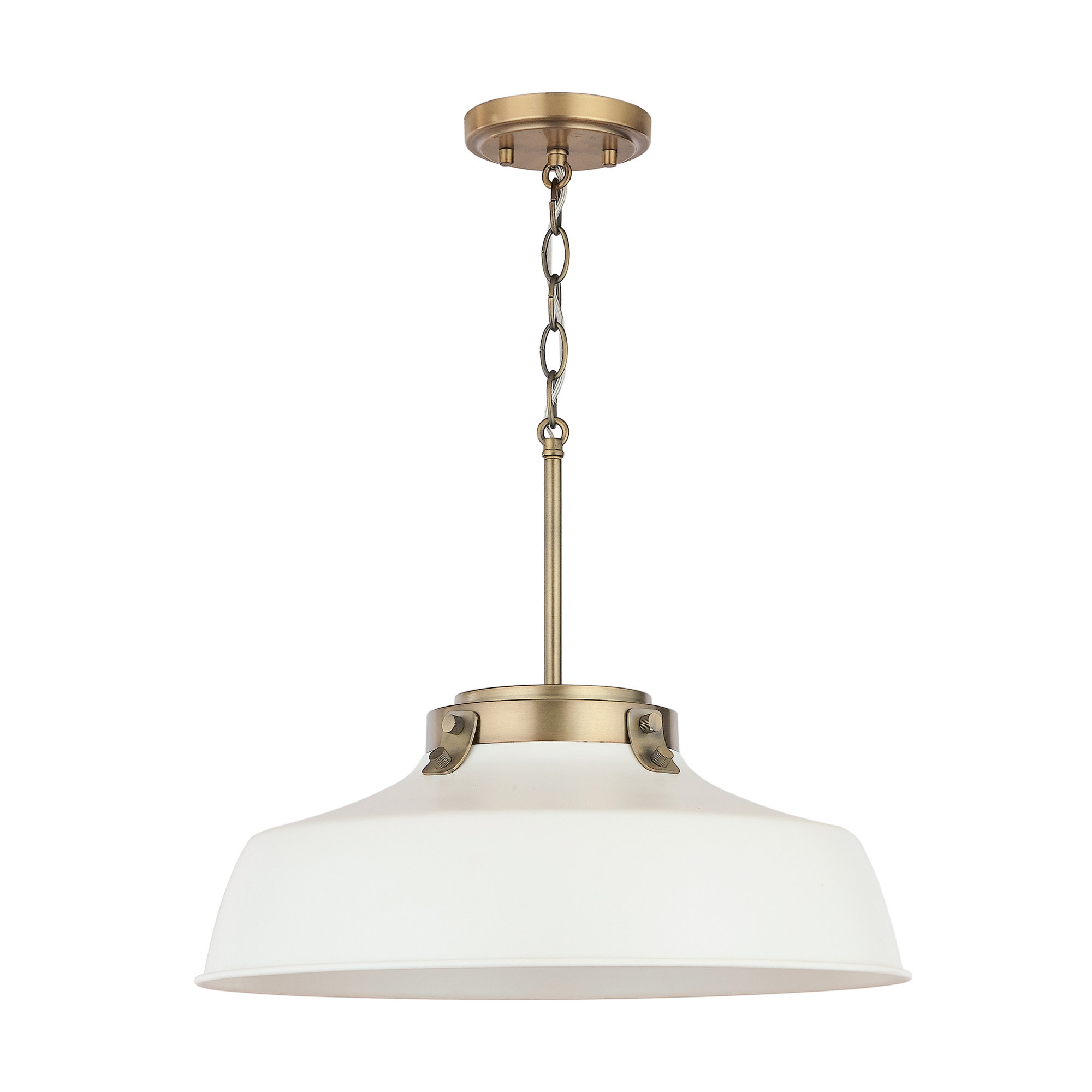 Luzon Single Light Metal Dimmable Pendant, Matte White
