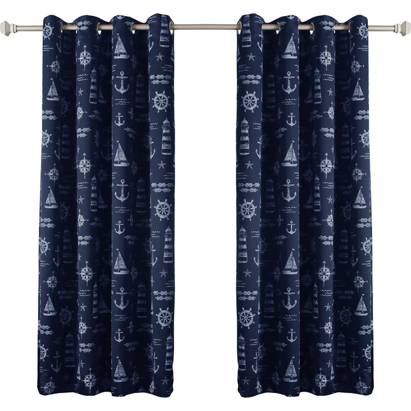 Paire de rideaux obscurcissant avec œillets Clatterbuck, Bleu marine, l 52 po x L 84 po