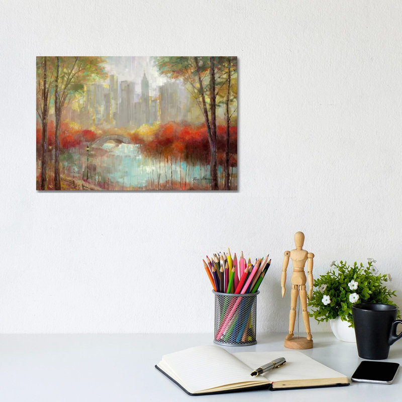 City View by Ruane Manning - Painting on Canvas, 20.32 cm H x 30.48 cm W, Wrapped Canvas
