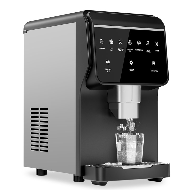 66 lb Machine à glaçons à granules à croquer en acier inoxydable avec rangement de 6 lb et autonettoyant