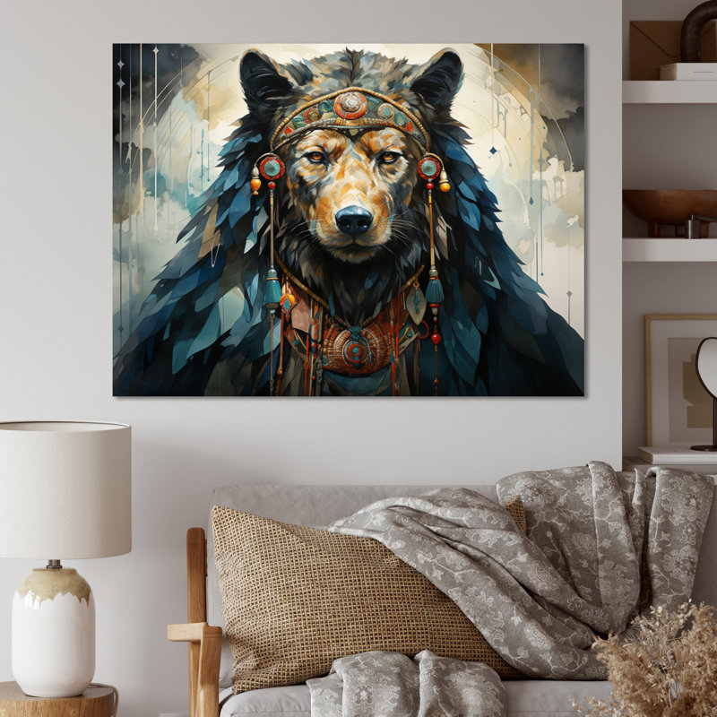 «Native Art Bear», reproduction d'art sur toile, H 30 po x l 40 po x P 1,5 po, Toile tendue