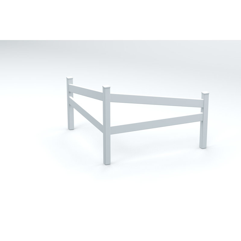 Vita 3 ft x 5 ft White Vinyl Split Rail Corner Fence