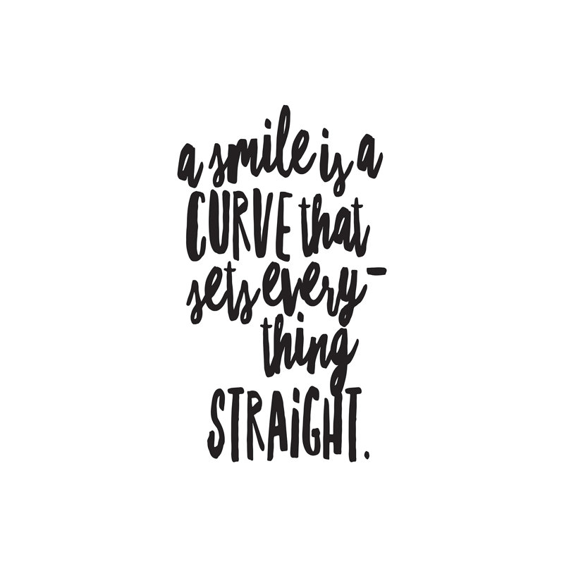A Smile Is A Curve - Wrapped Canvas Print, 20.32 cm H x 30.48 cm W