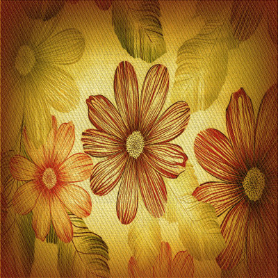 Tapis jaune en laine florale levasseur