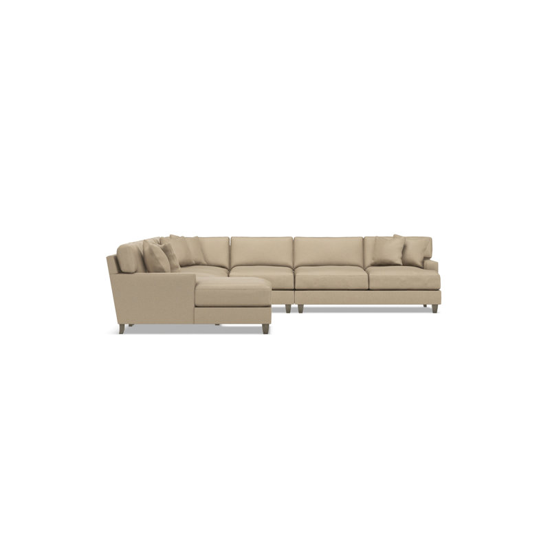 Bernhardt Mila 6-Piece Fabric Sectional, Tan Polyester, Left Hand Facing, 33.5" H x 137" W x 137" D
