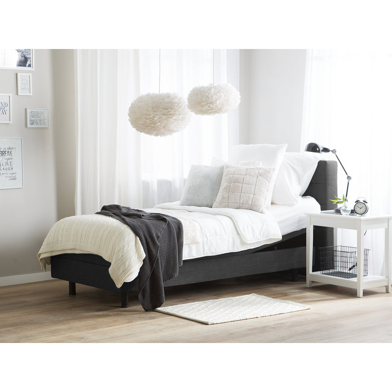 Robards European Single (90 x 200cm) Upholstered Adjustable Bed, Grey