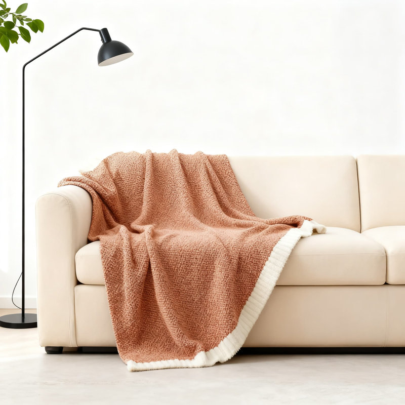 Jeté en tricot réversible, microfibre ultra douce et légère, peluche chaude et confortable pour le canapé, le lit et les voyages, lavable à la machine