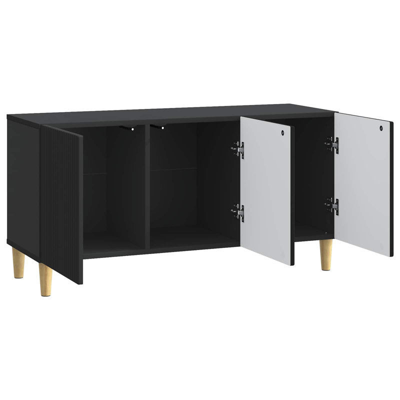 Unfinished TV Stand, 50cm H x 99cm L x 34.5cm W, Black