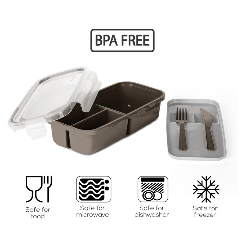 Clydell 40,57 oz. Contenant alimentaire, Gris