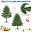 Arbre de Noël artificiel 4,5 pi avec 200 lumières DEL préinstallées, support pliable, 8 modes d'éclairage, décoration de maison de vacances-621142442