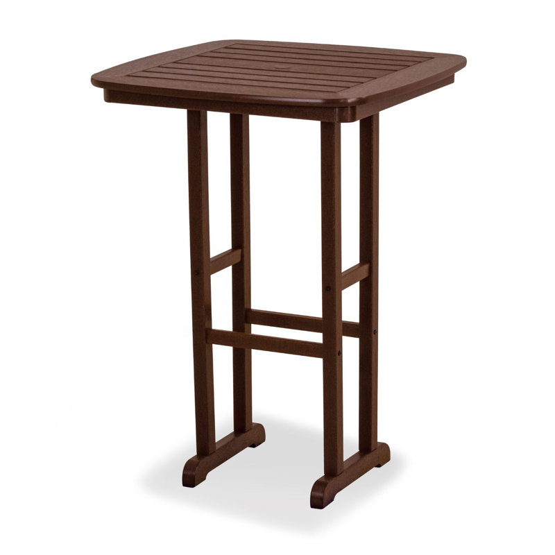 POLYWOOD Nautical 31" Bar Table, Mahogany