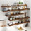 Paquet de 2 tablettes flottantes avec supports invisibles, tablettes de rangement profondes en bois d'ingénierie pour fixation murale dans la cuisine, la salle de bain, le salon et la chambre à coucher