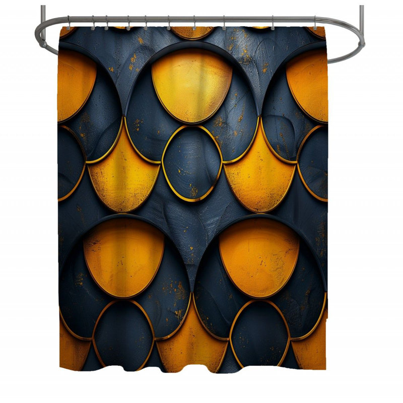 Delenna Abstract Shower Curtain, 83" H x 70" W