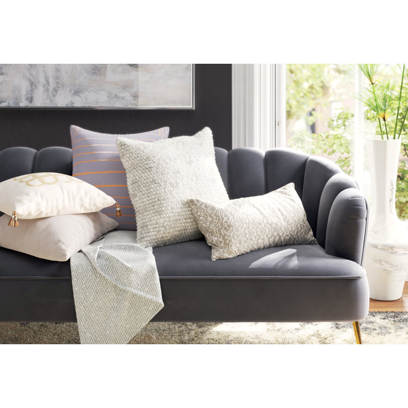 Petite housse de coussin lombaire en satin, Terre