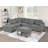 Sectional sofa with chaise longue and footstool