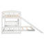 Twin Over Bunk Bed In White, Comes With Slide And Side - Mounted , Solid Pine Frame Board, Space Saving Solution, Grey Style, 18 Support Slats Bed, White Colour Design Materials, Optimized For