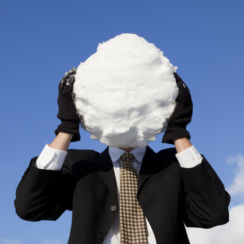 Businessman with Big Snowball by Cjp, 36" H x 36" W