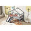 Lit mezzanine bas avec glissade, échelle et barrières de sécurité-1761698327