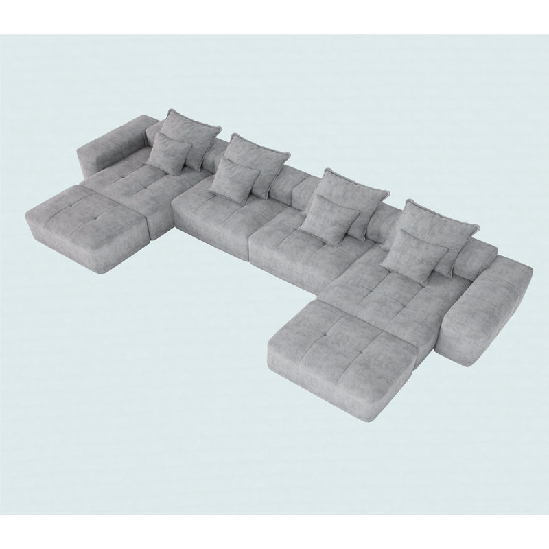 Canapé modulaire surdimensionné Boneless, Gris