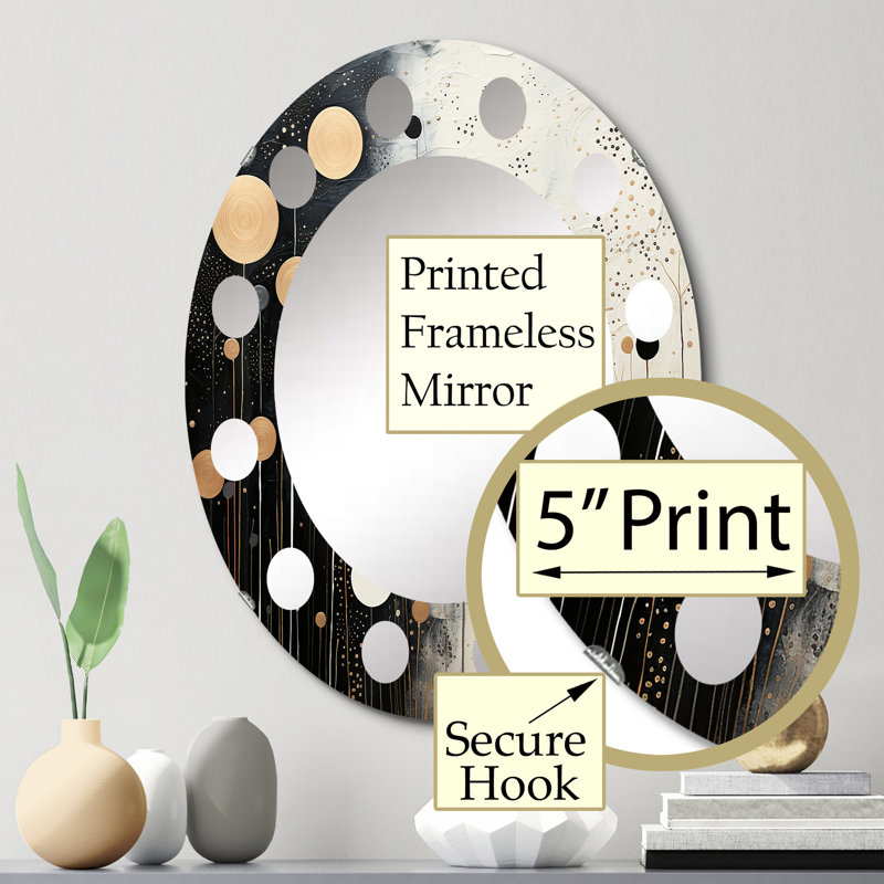 Brawlin - Miroir mural moderne ovale, 30 po x 20 po