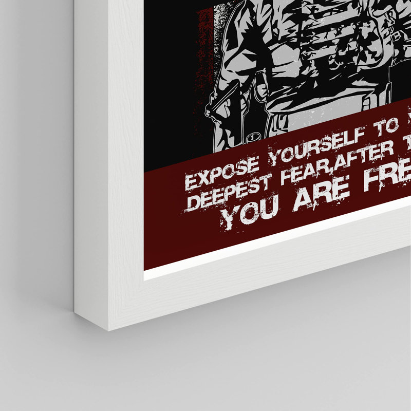«Expose Yourself To Your Deepest Fear After That You Are Free» sur papier, Blanc, H 10 po x l 8 po