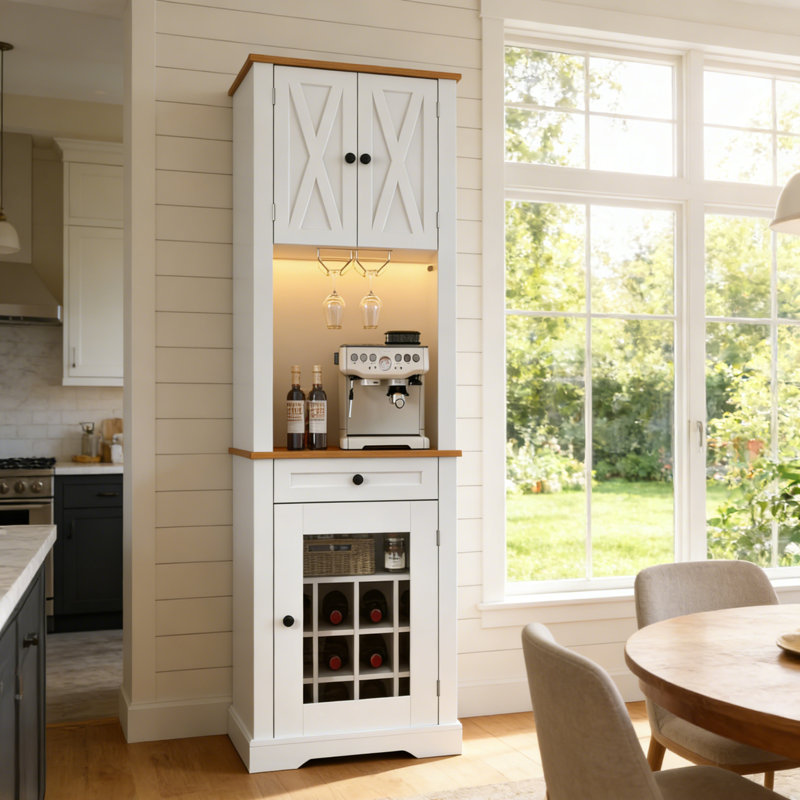 Armoire pour bar à vin 69 po, Blanc