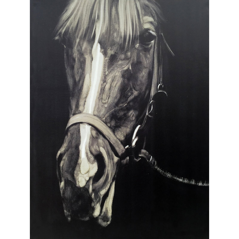 «Horse in the Dark III», reproduction de peinture à l'huile sur toile tendue