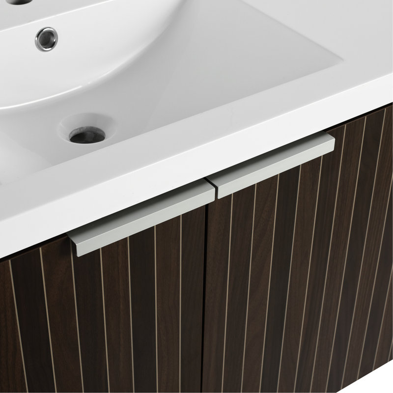Armoire de salle de bain 36 po avec lavabo en résine. Zone de révélation à fermeture douce, fixation murale. Rayures en option. Capacité de rangement suffisante. Ingress, Sense. Ample facilité