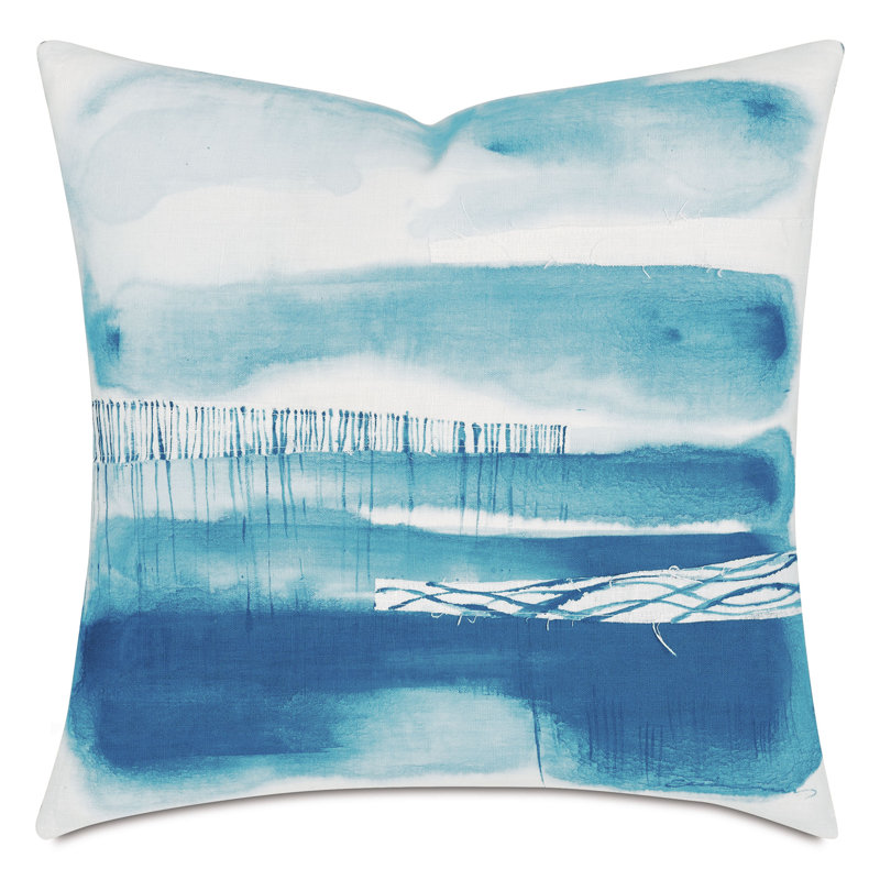 Coussin Palette, Carré 20 po, Turquoise abstrait