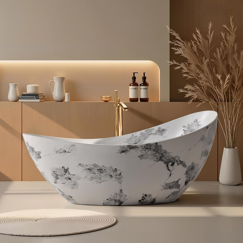 74" Solid Surface Freestanding Bathtub