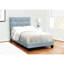 Lit simple tapissier en velours bleu pour un environnement paisible et paisible