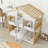 Twin Over Twin House Bunk Bed With Roof, Window, Window Box, Door, With Safety Guardrails And Ladder, Natural/White