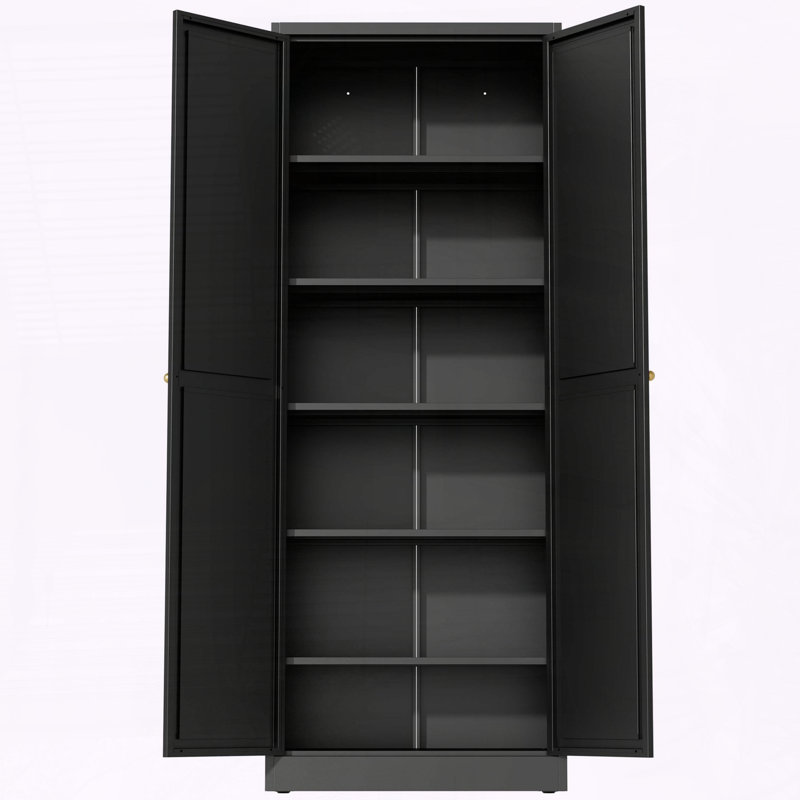 Armoire garde-manger 72 po en métal avec assemblage sans outil et tablettes réglables