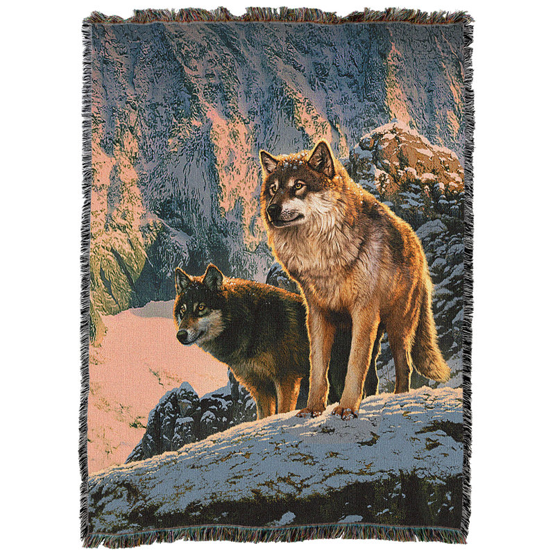 Couverture de couffin Pure Country Weavers Wolf par Vincent HIE - Cadeau tapisserie tissé à partir de coton - fabriqué aux États-Unis (72 x 54)