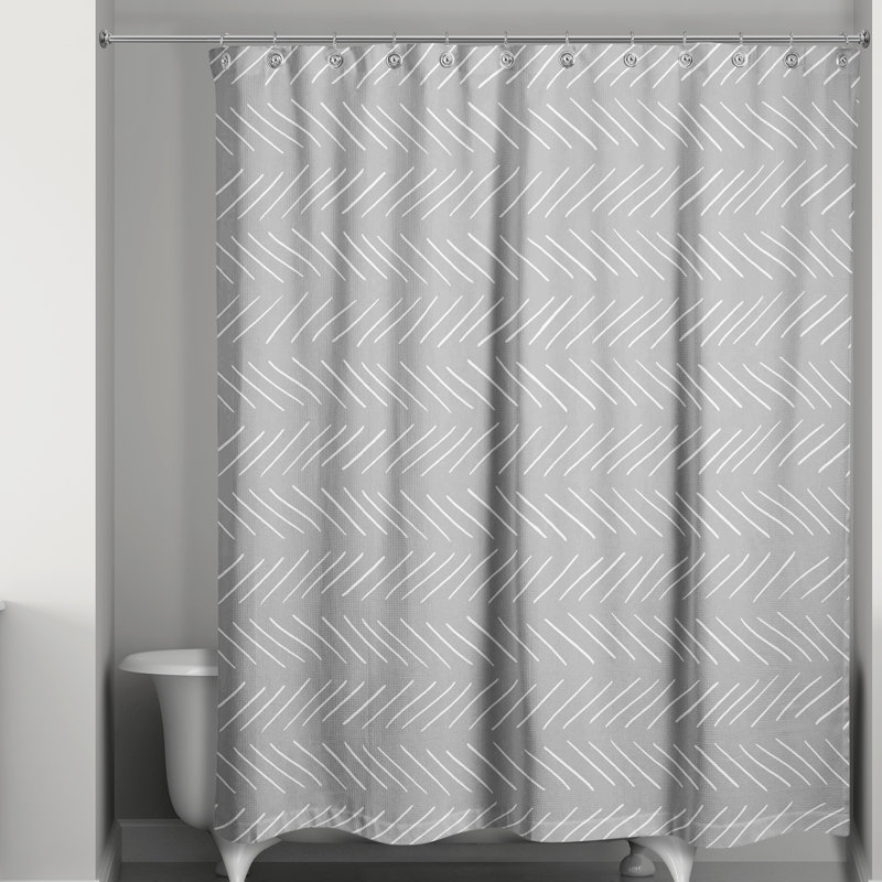 Rideau de douche géométrique simple, Gris
