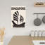 Singapore Junk Sail Minimalist Retro Traditional City Ocean Wall Art Print 1 Piece Wrapped Canvas Wall Art-719575735
