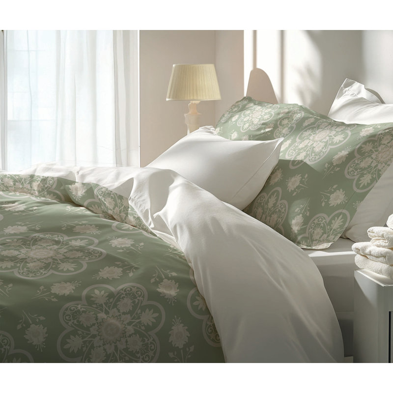 Skye Decorative Lightweight Comforter Set, Queen Comforter + 2 Standard Pillowcases, Sage