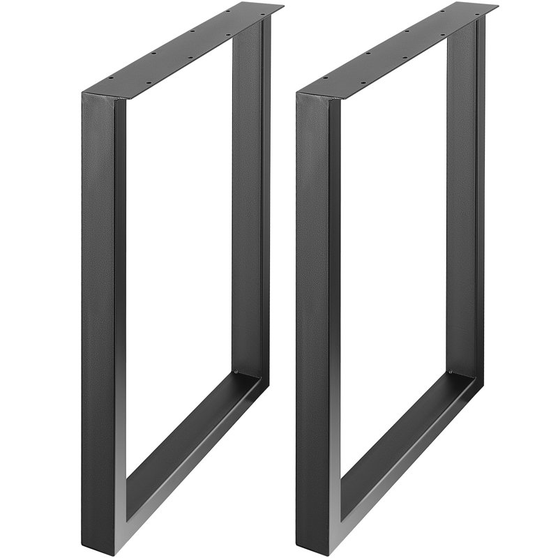 28 Inch Black Adjustable Steel Office Table Legs Set of 2