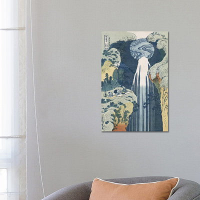 Amida Waterfall on the Kiso Highway, de la série «A Journey to the Waterfalls of all the Provinces» - Giclée sur toile tendue avec châssis