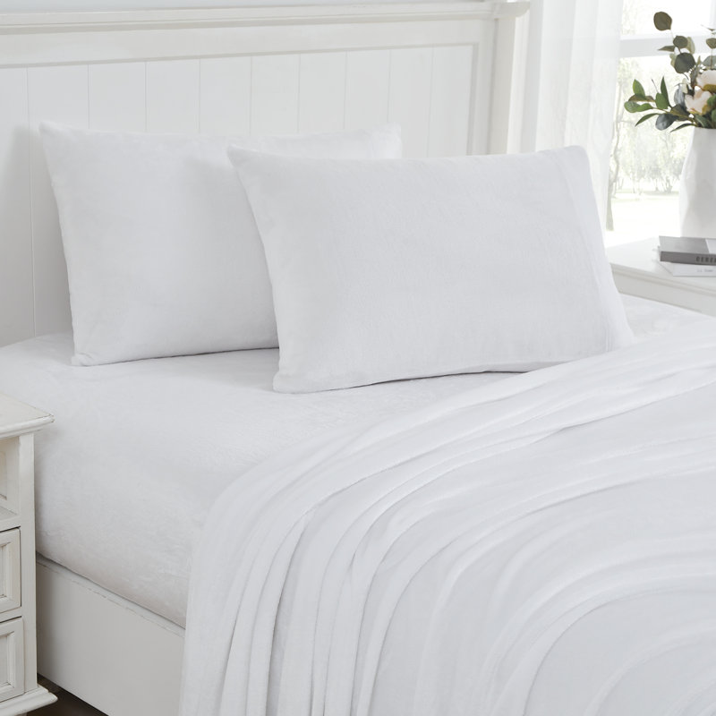 Ensemble de draps en molleton ultra doux Microplush - Simple, noir, Ensemble de draps pour lit simple avec 1 taie d'or, Noir