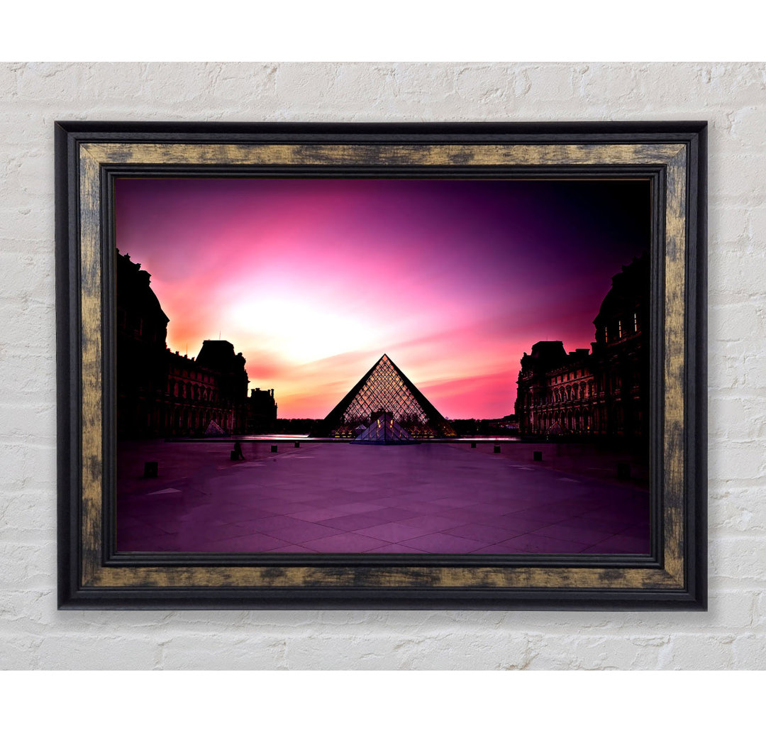 Louvre Museum bei Sonnenuntergang - Einzelner Bilderrahmen Kunstdrucke