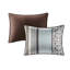 Édredon 7 pièces grand bleu - Motif géométrique élégant, 100% revers, avec taies décoratives avec motif, jupe de lit incluse-128921309-128921307