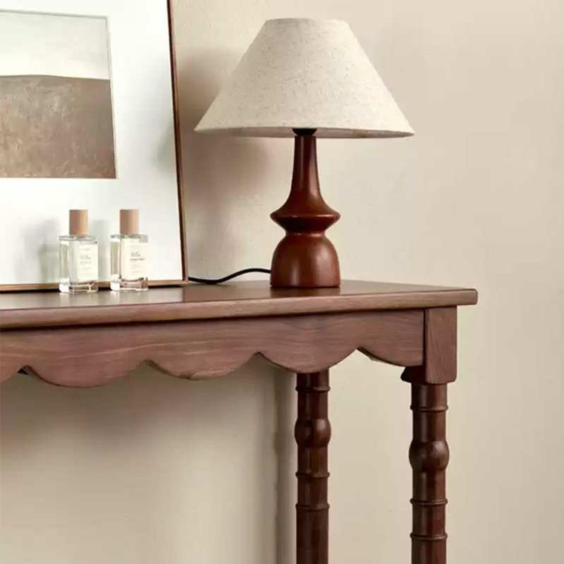 Retro Minimalist Art Solid Wood Console Table, 35.43" H x 39.37" W x 13.78" D