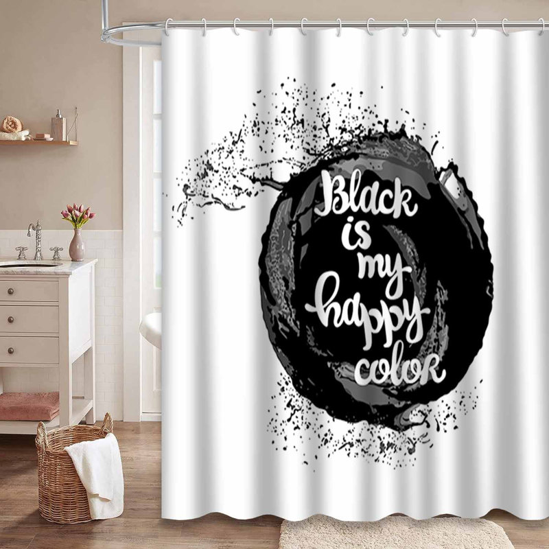 Rideau de douche avec 12 crochets Happy Color, L 72 po x l 72 po