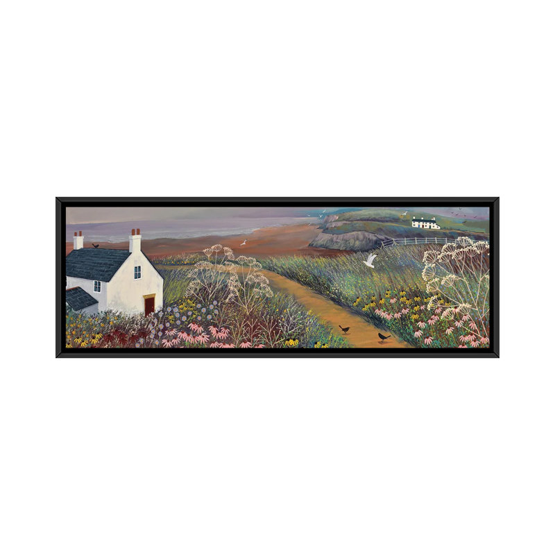 Sea Mist by Jo Grundy - Panoramic Print on Canvas, Black Framed Canvas, 30.48 cm H x 91.44 cm W