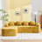 Chenille L-Shaped Sectionals Sofa With Four Pillows-1762541898
