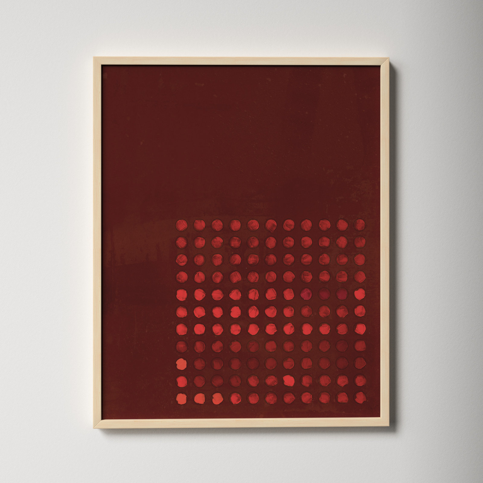 Circles In Squares 7 by Jacques Pilon, 30" H x 24" W x 1.25" D, Brown