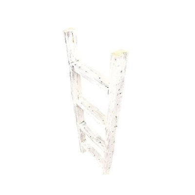 4 Step Rustic Weathered Grey Wood Ladder Shelf