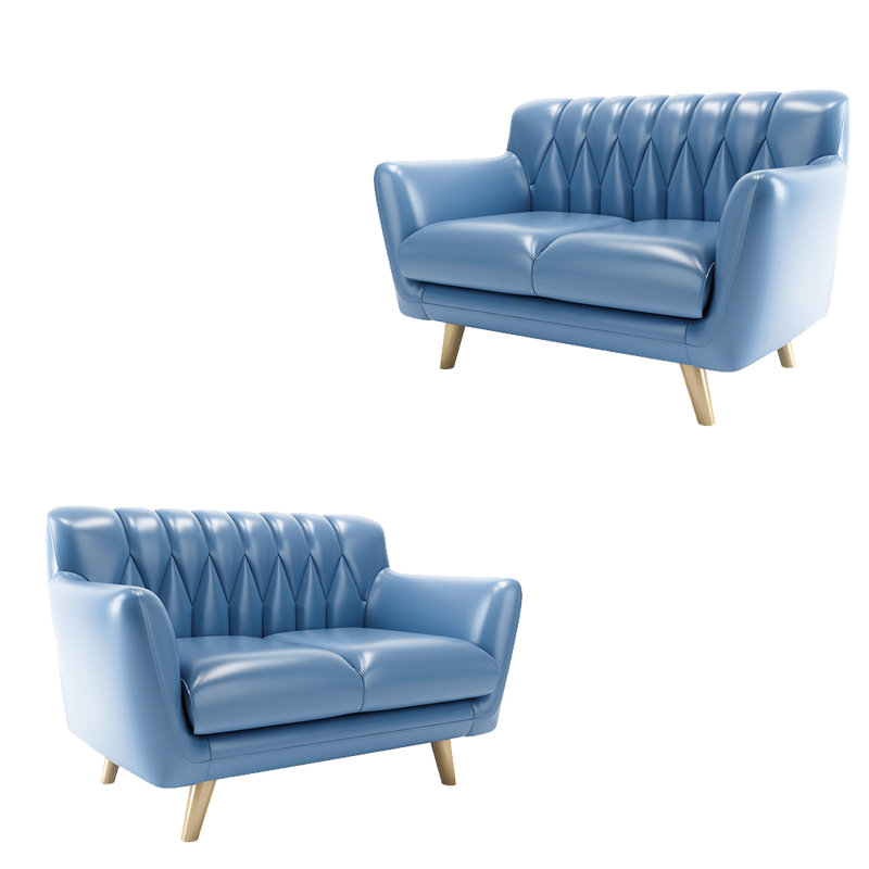 Banc rembourré en similicuir Modern Fashion Simple, Bleu